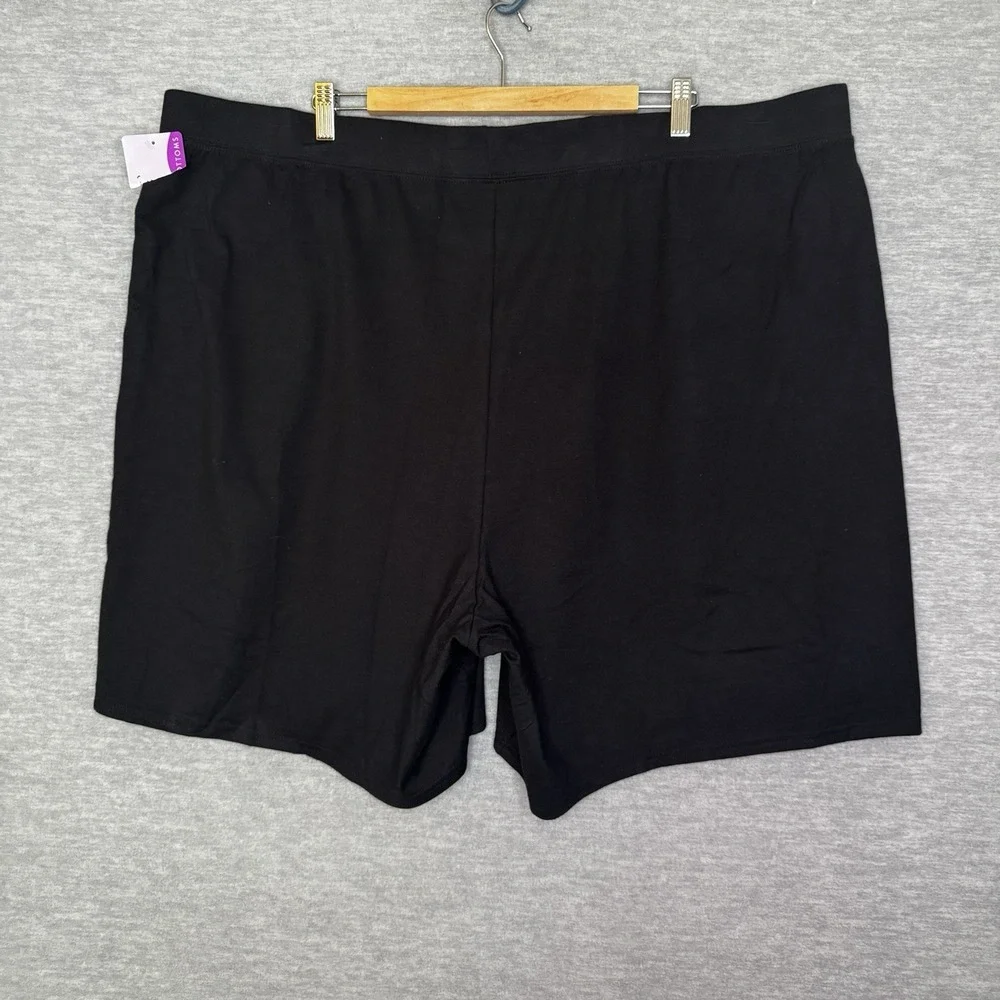 Just My Size Hanes Black Pull On Shorts Plus Size 5X Jersey Pocket‎ Knit Cotton